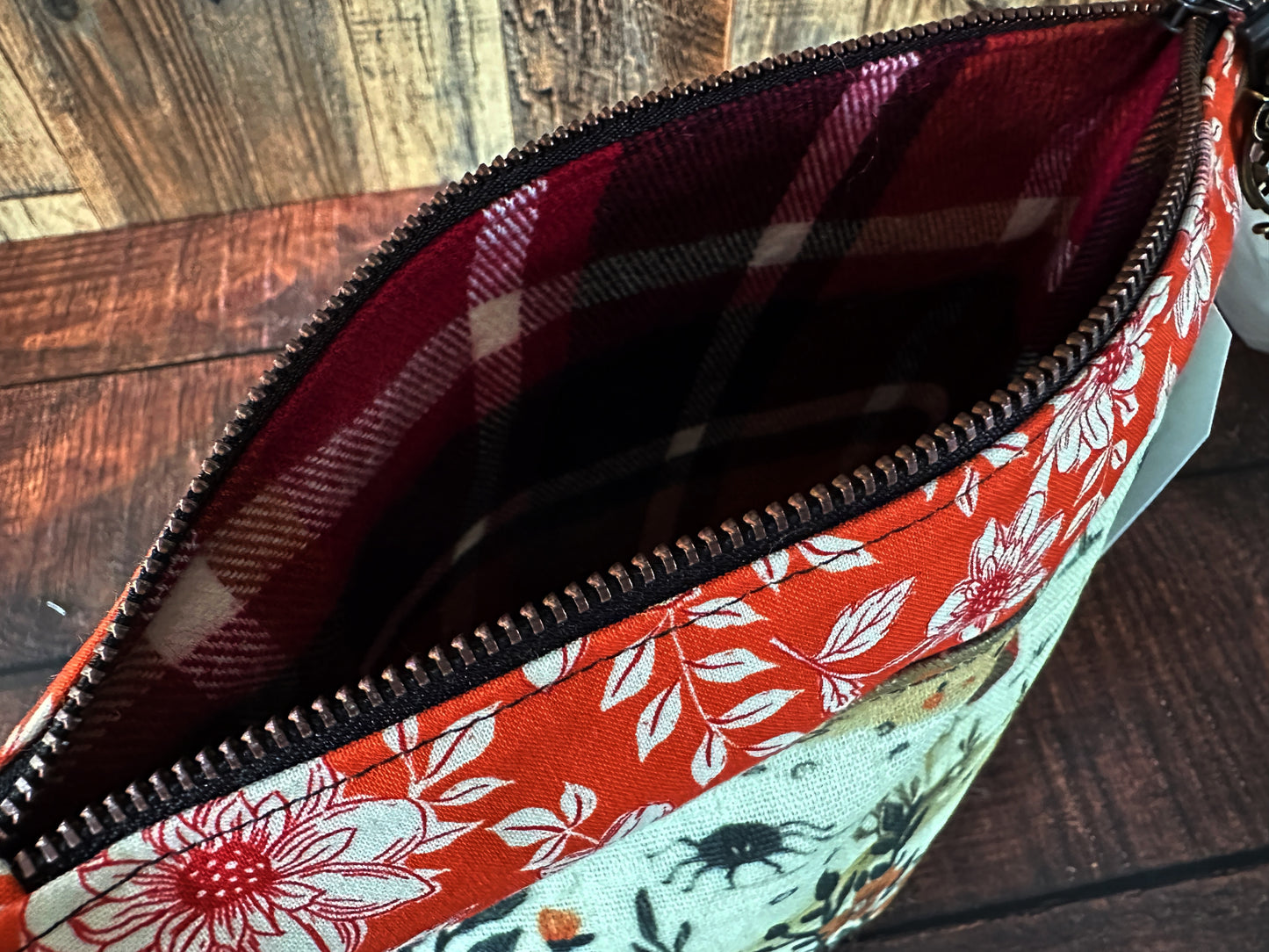 Cottage Witch and Woven Wool Cosmetic or Zipper Bag