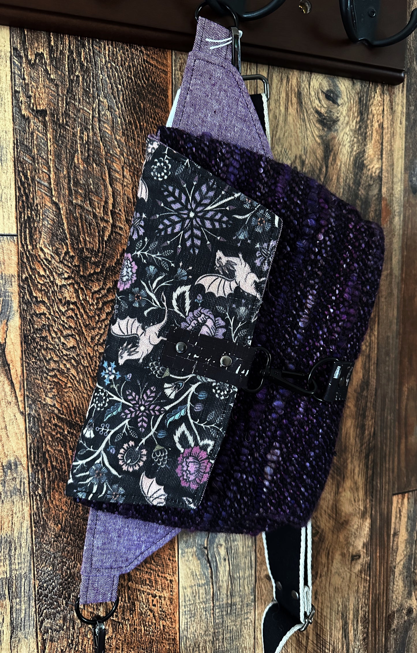 Pollinator Dragon and Woven Wool Crossbody Sling Bag