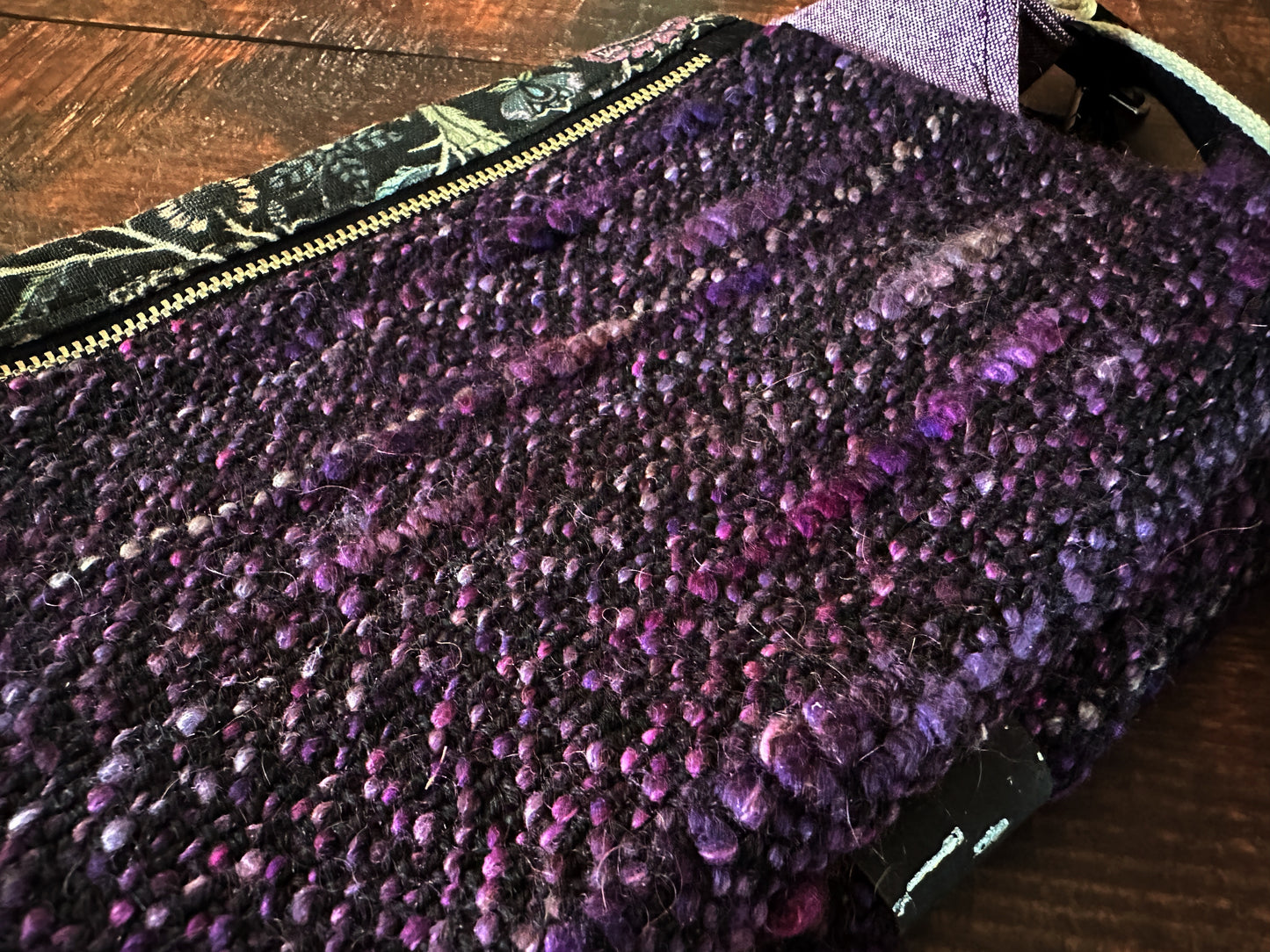 Pollinator Dragon and Woven Wool Crossbody Sling Bag
