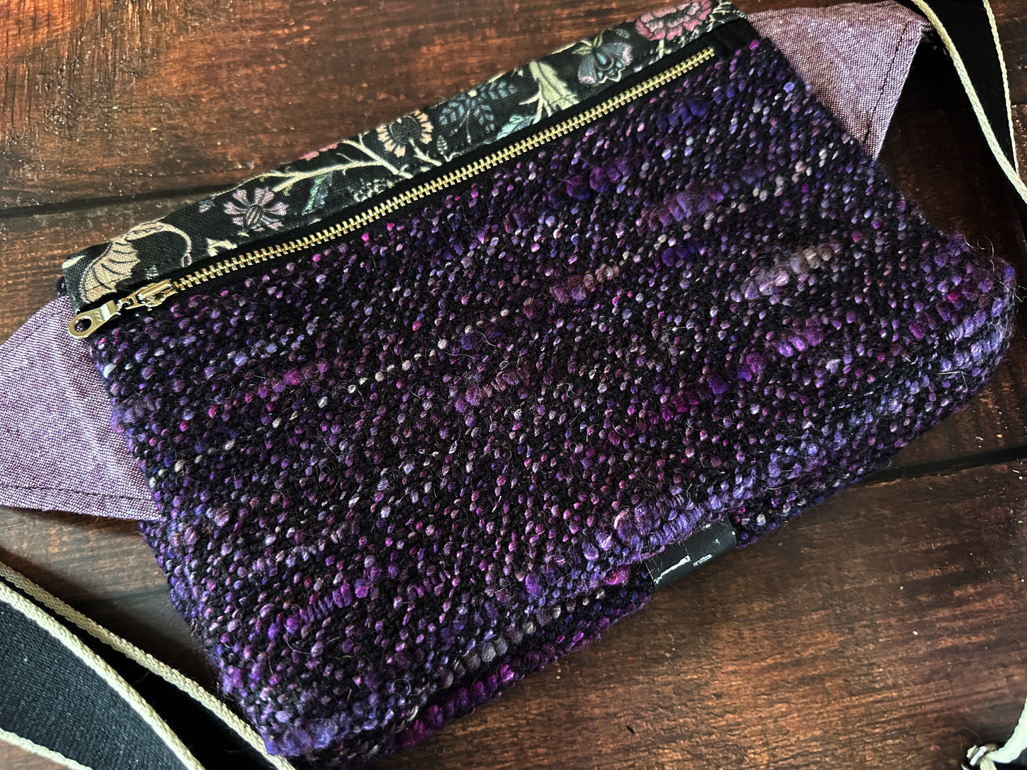 Pollinator Dragon and Woven Wool Crossbody Sling Bag