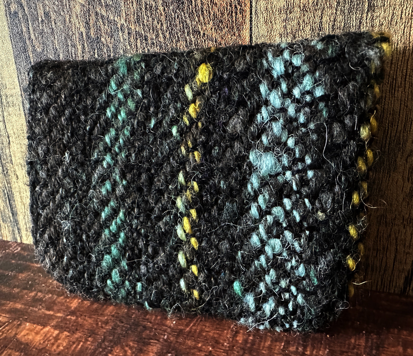 Calavera and Cempasúchil Handwoven Wool Simple Card Wallet