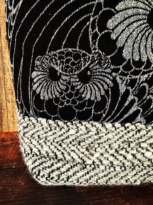 Silver Owls & Woven Wool Large Project Bag
