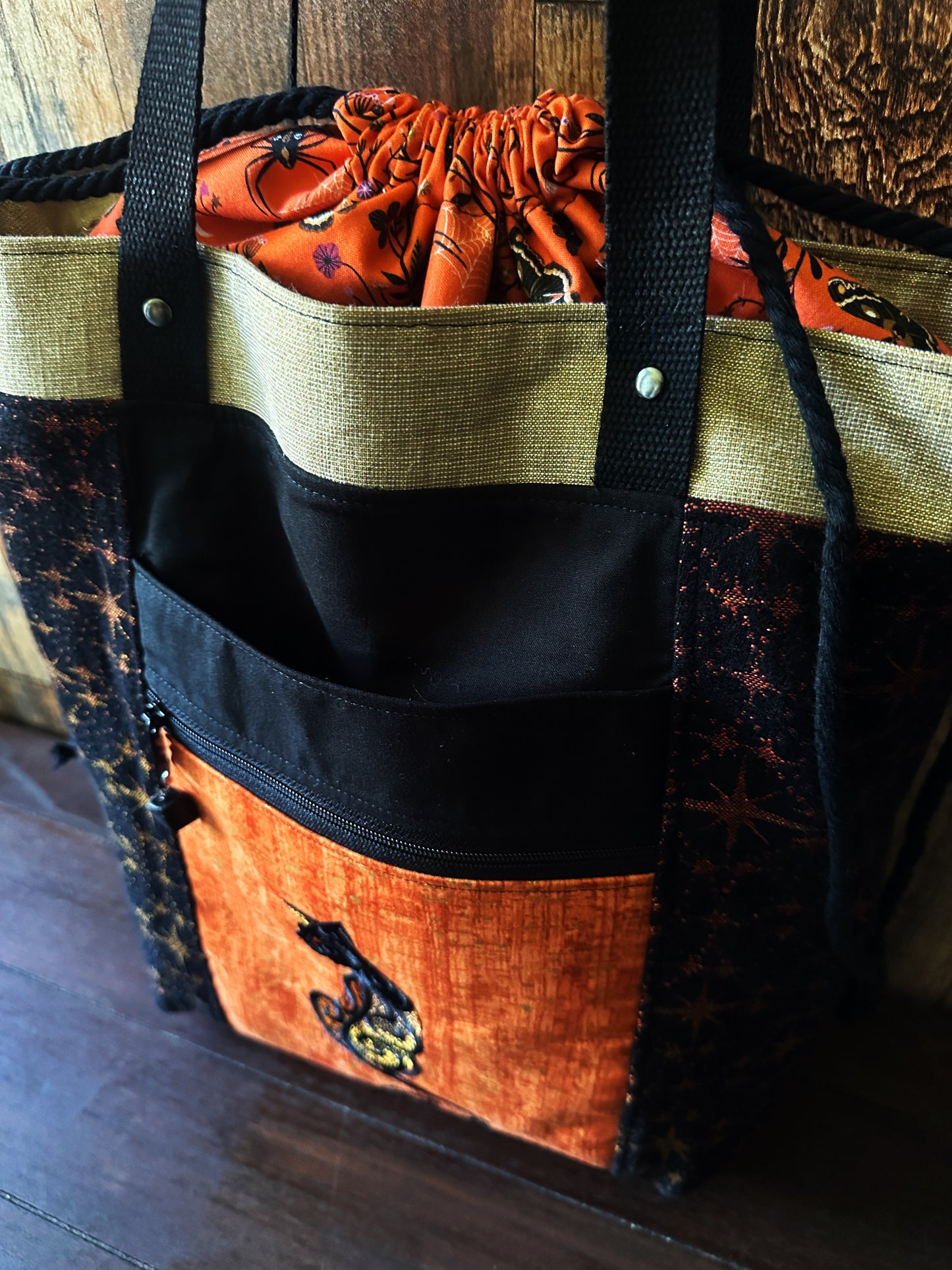 Black Cat Candlelight Large Firefly Project Bag