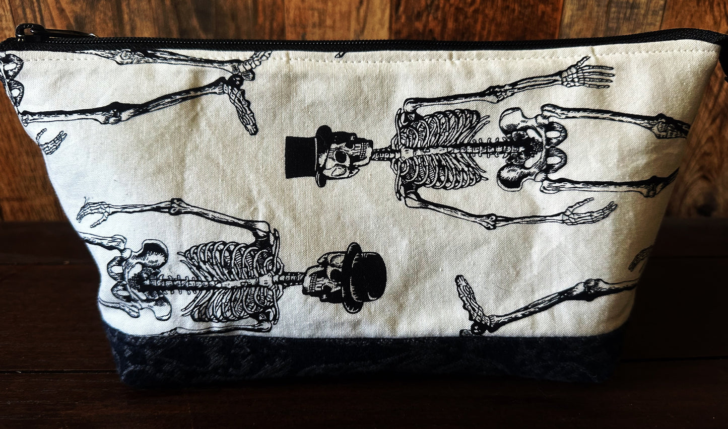 Dapper Skeleton Medium Open Wide Spindle Bag