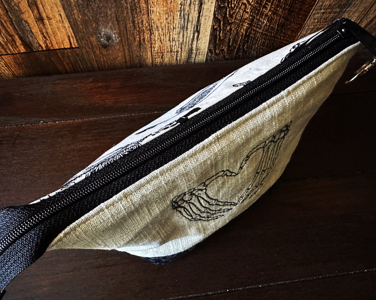 Dapper Skeleton Small Open Wide Spindle Bag