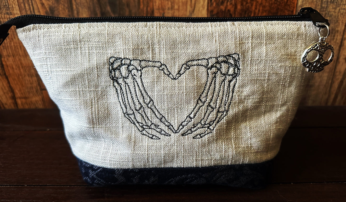 Dapper Skeleton Small Open Wide Spindle Bag