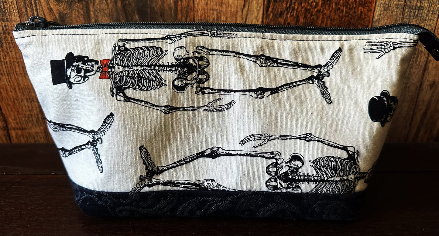 Dapper Skeleton Medium Open Wide Spindle Bag