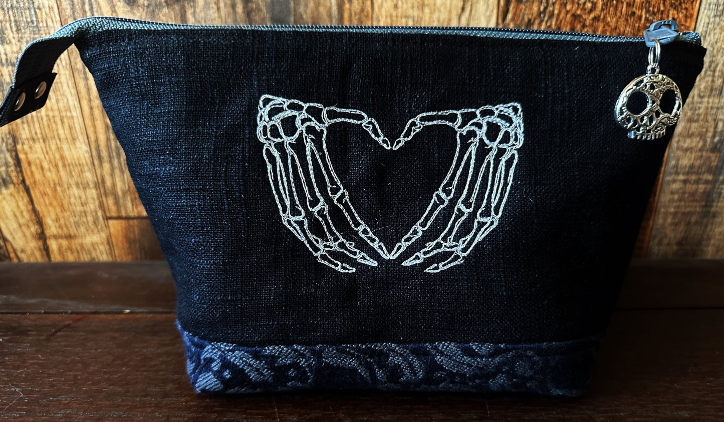 Dapper Skeleton Small Open Wide Spindle Bag