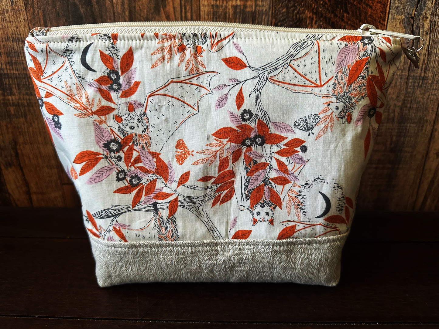 Lovely Bats Padded Project or Cosmetic Bag