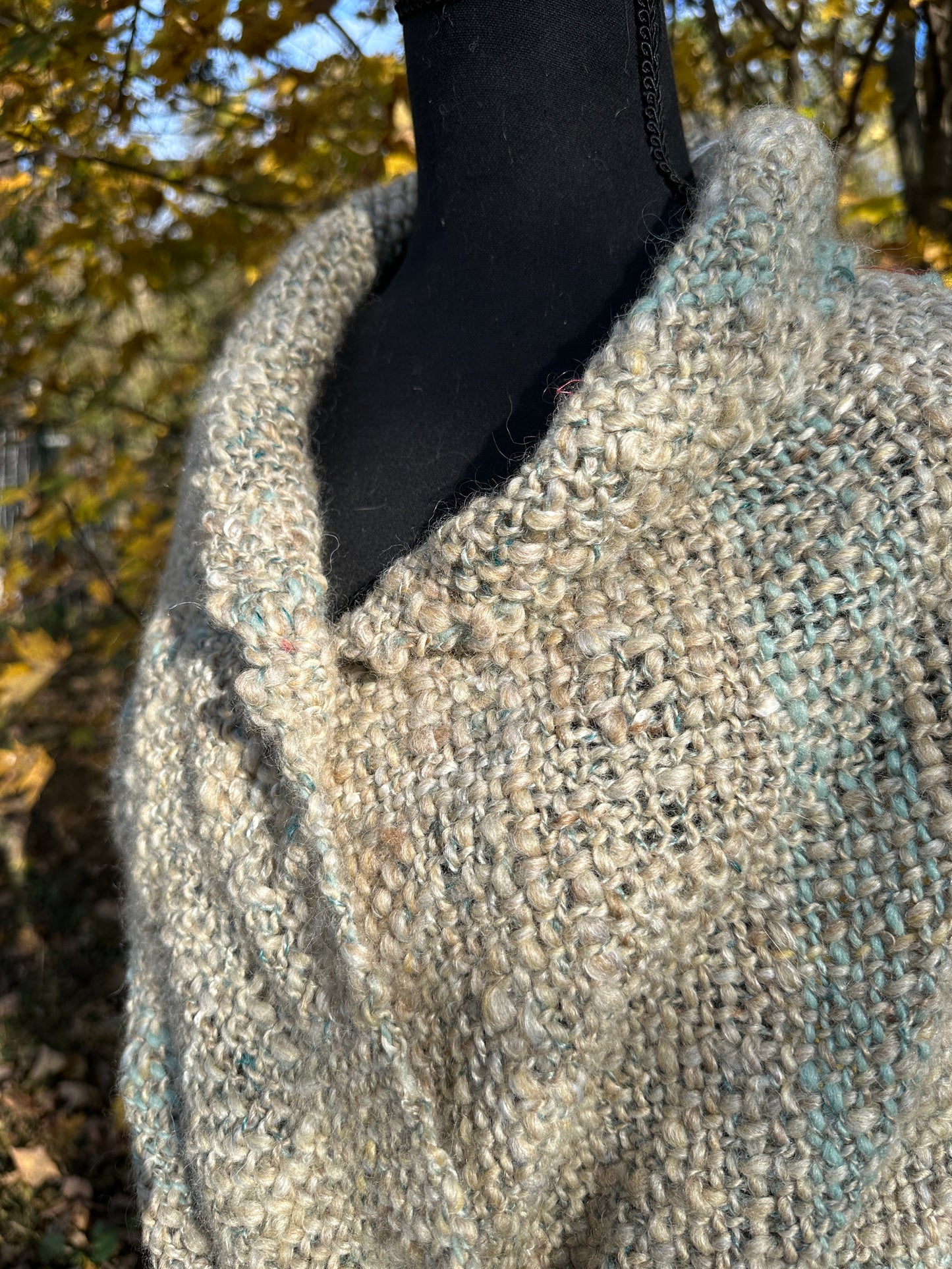 Sea Turtle Tummy ~ Handspun & Handwoven Mobius Shawl