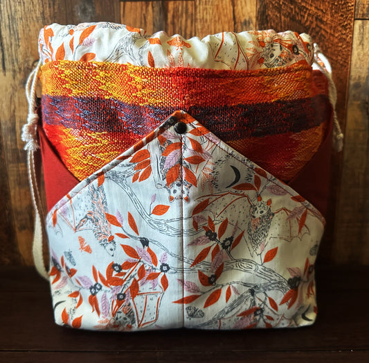 Lovely Bats Plenty O' Pockets Large Drawstring Pouch