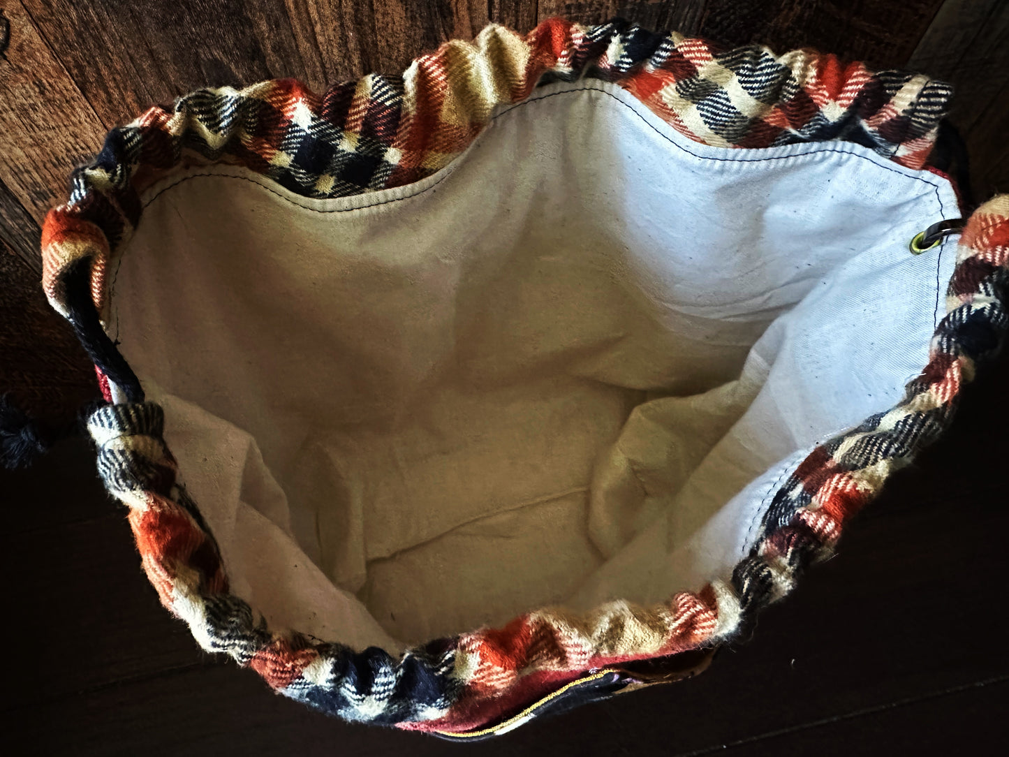 Autumn with Spiders Plenty O' Pockets Large Drawstring Pouch