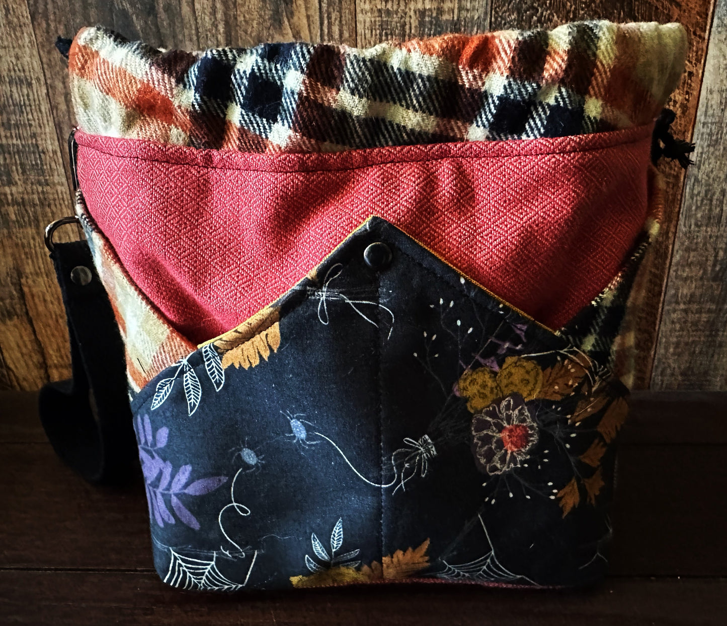 Autumn with Spiders Plenty O' Pockets Small Drawstring Pouch