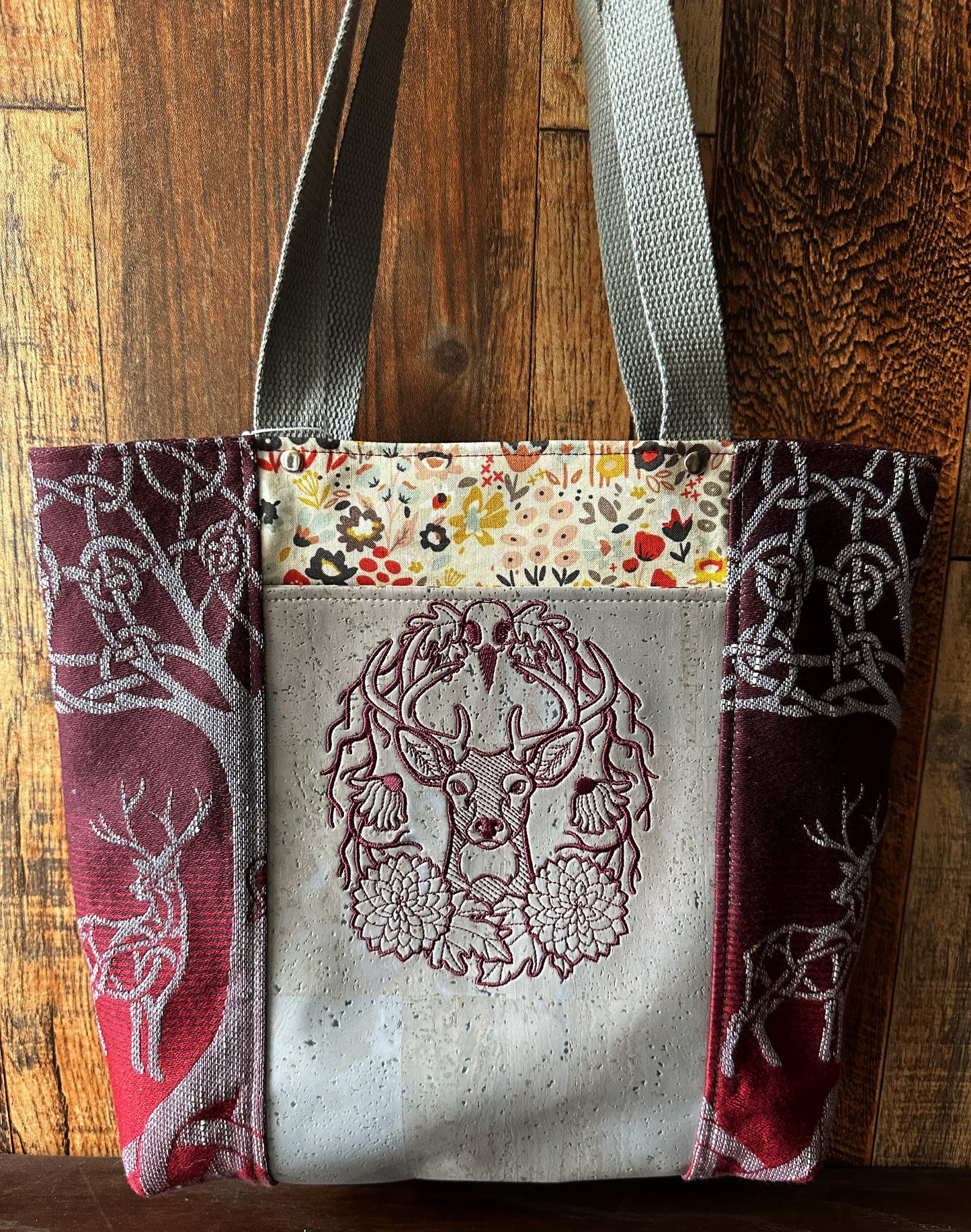 Knotwork Stag Tote/Book Bag