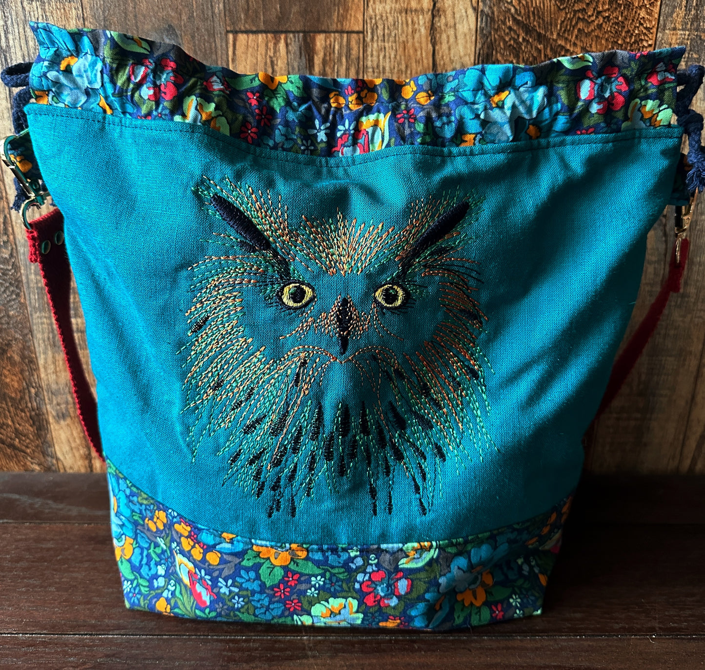 Owl Large Project Bag w/ Shoulder Strap