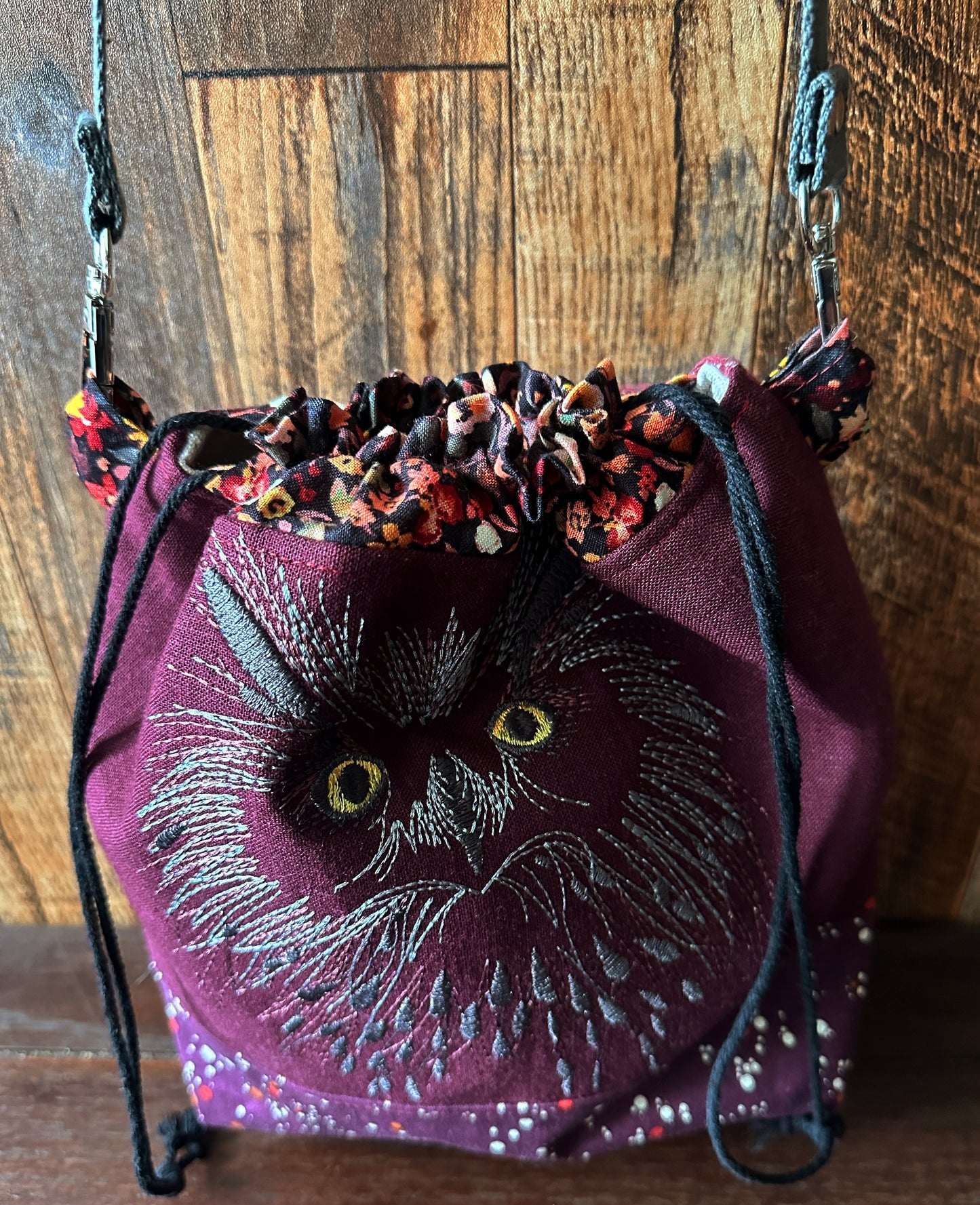 Owl Medium Project Bag w/ Shoulder Strap
