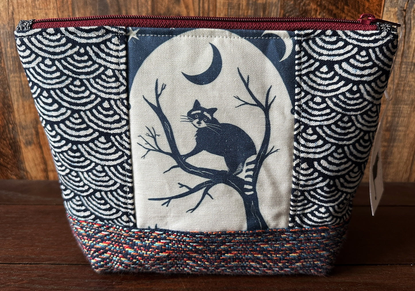 Owl and Raccoon Padded Project or Cosmetic Bag