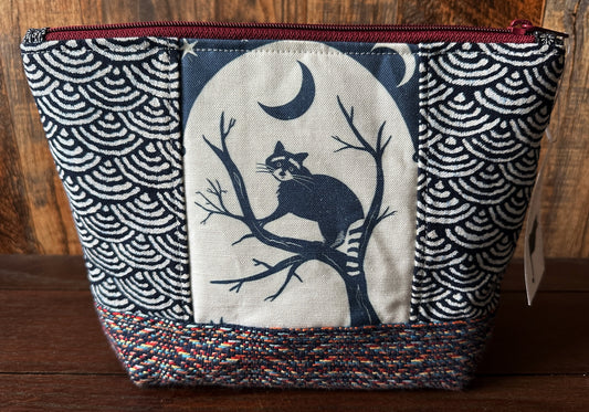 Owl and Raccoon Padded Project or Cosmetic Bag