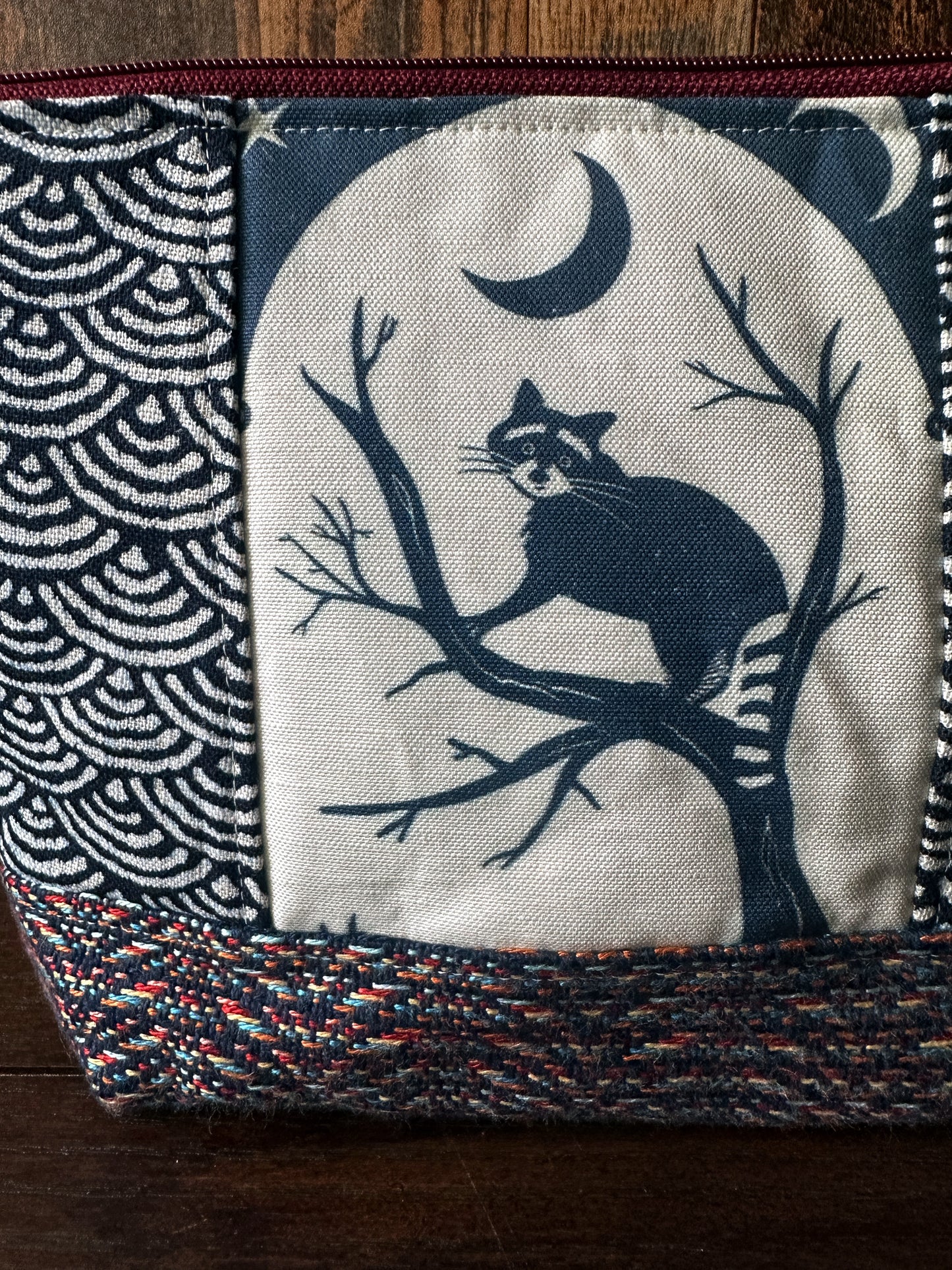 Owl and Raccoon Padded Project or Cosmetic Bag