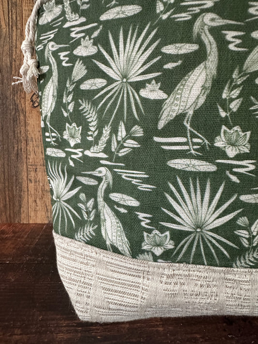 Heron and Palmetto Medium Project Bag