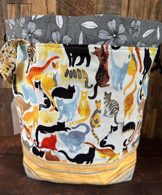 Watercolor Cats Large Project Bag