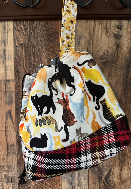 Watercolor Cats Small Project Bag