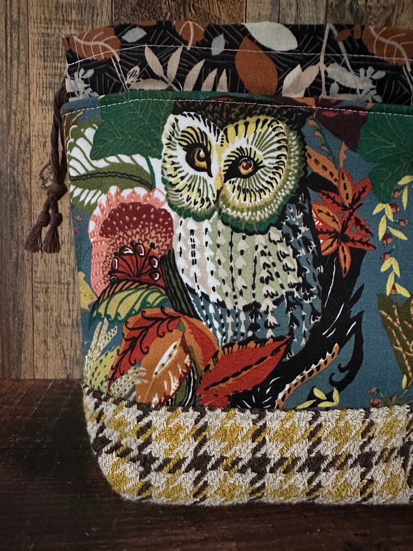 Retro Owls Small Project Bag