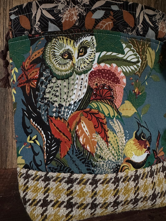 Retro Owls Medium Project Bag