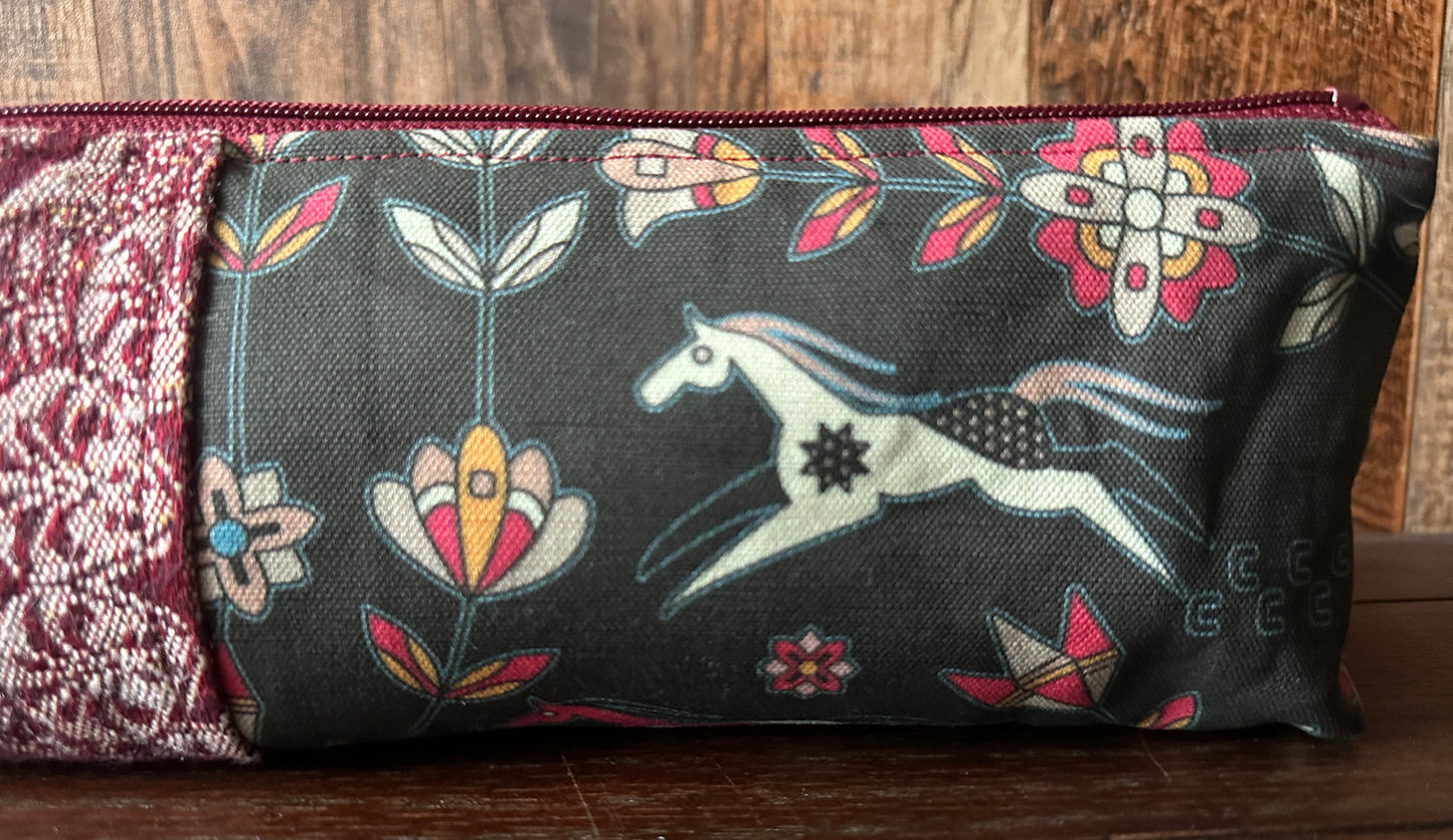 Wild Horses Long and Lean Zipper Bag