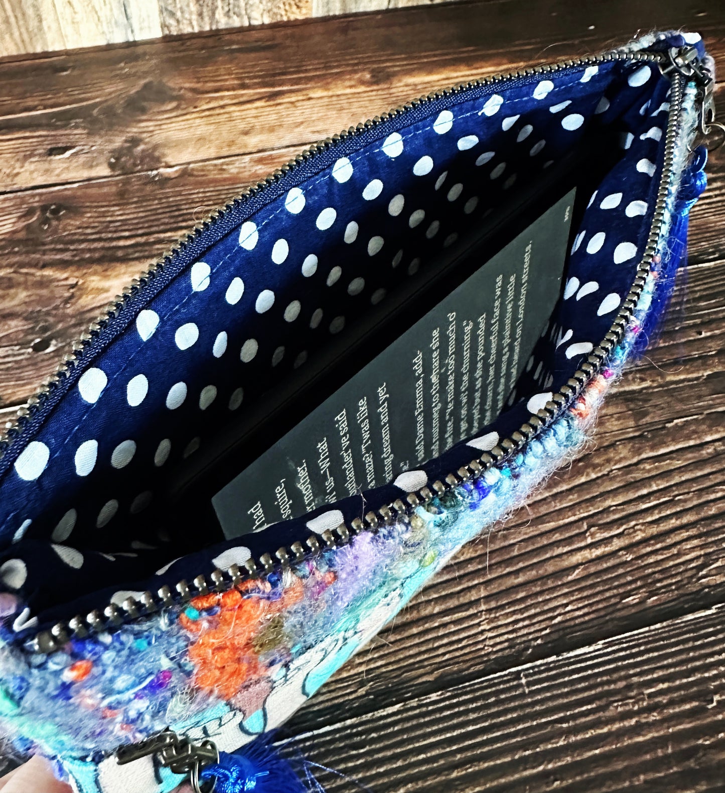 Resist Fists & Handwoven Wool Double Zipper Clutch