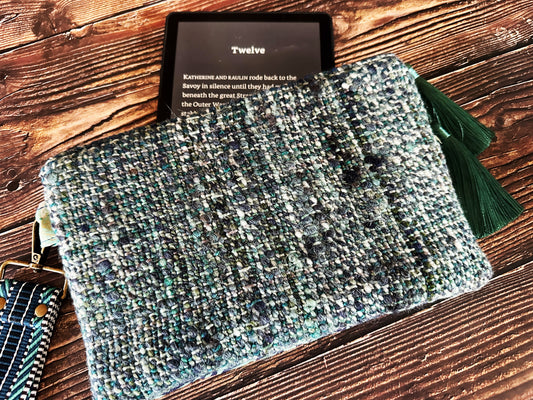 Uterus Garden & Handwoven Wool Double Zipper Clutch