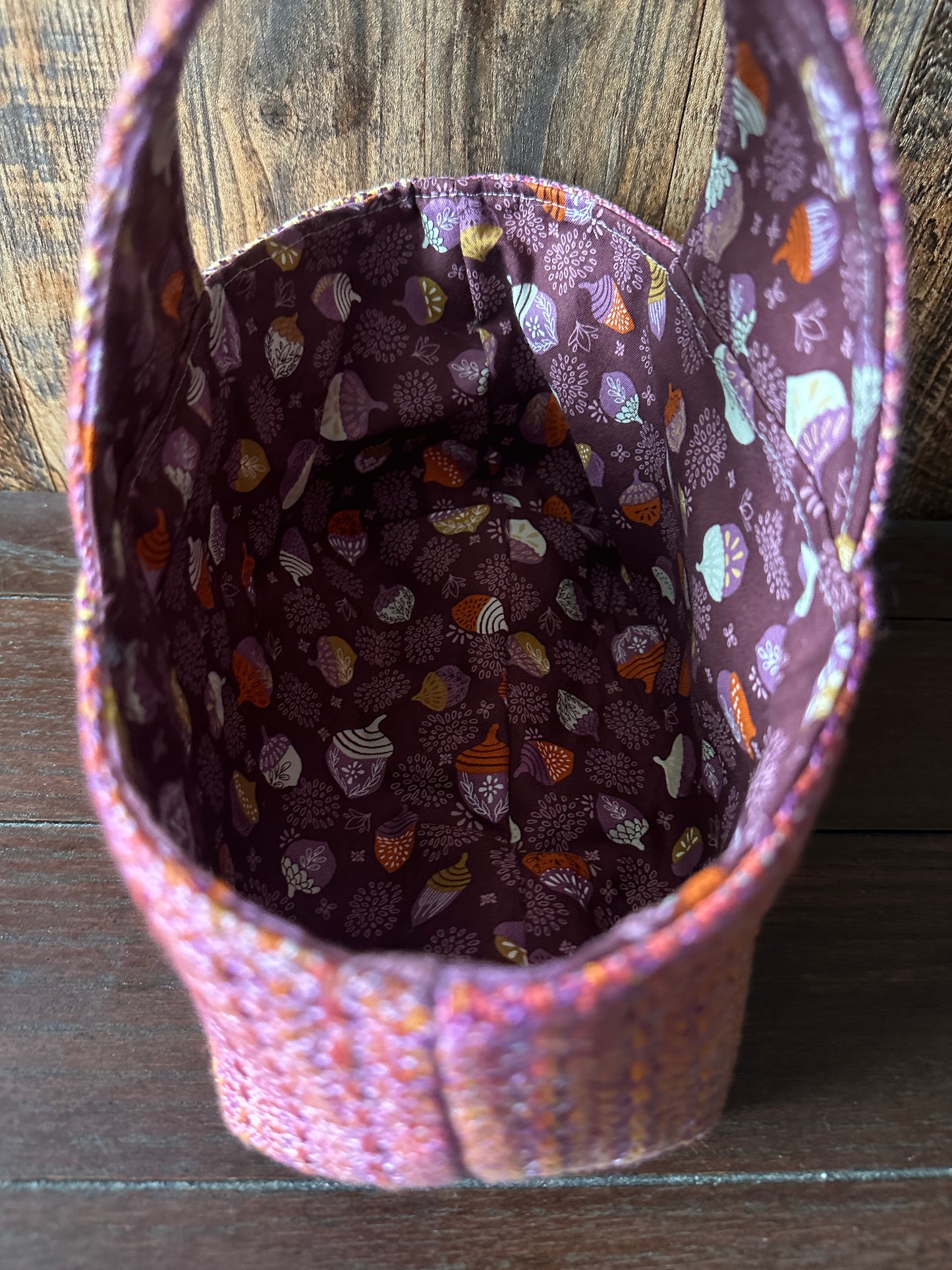 Acorns and Woven Small Basket Bag