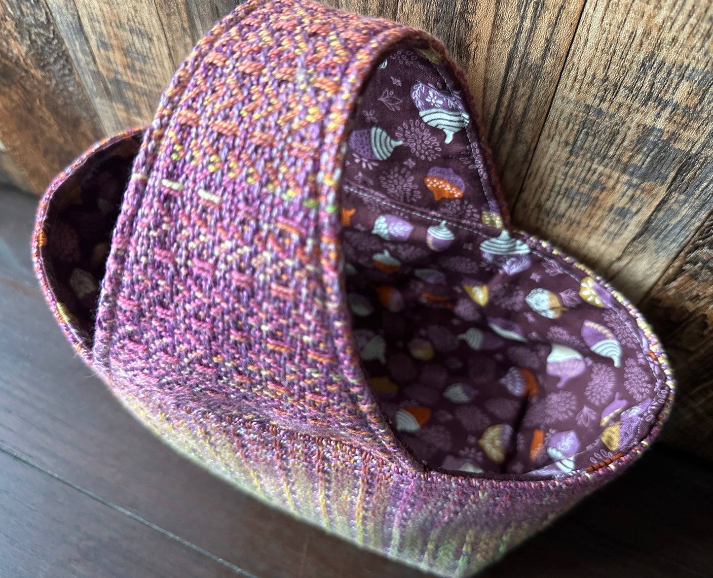 Acorns and Woven Small Basket Bag