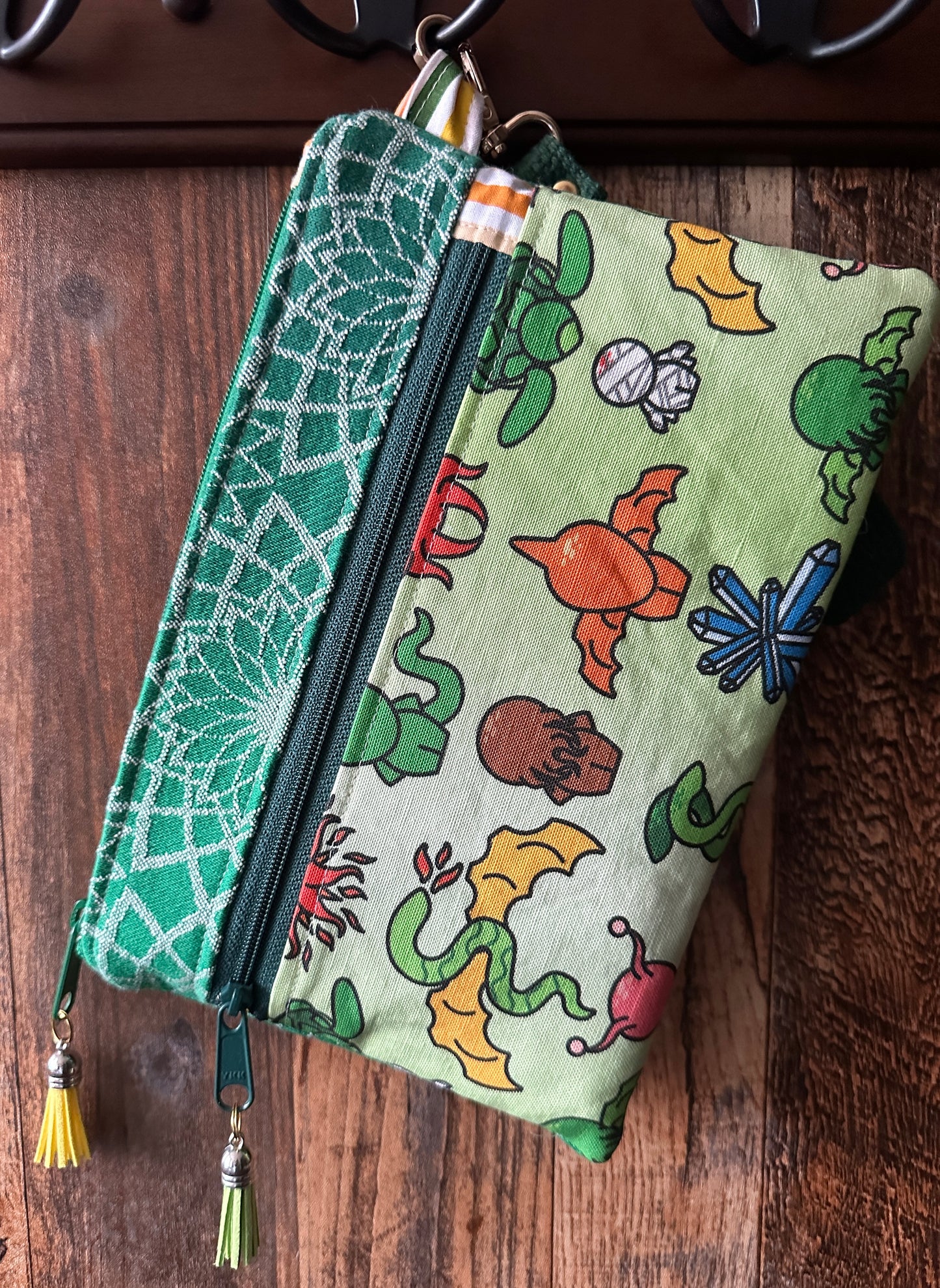 Lovecraftian Creatures Double Zipper Clutch