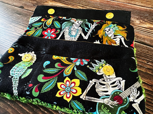Skeleton Merfolk with Woven Wool Minimalist Wallet
