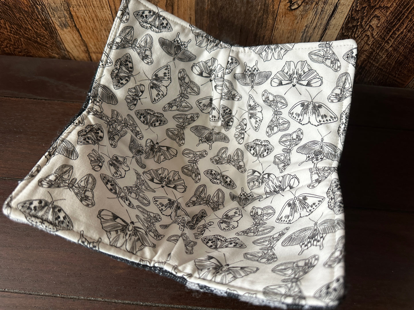 Monochrome Moths and Moons Bowl Cozy