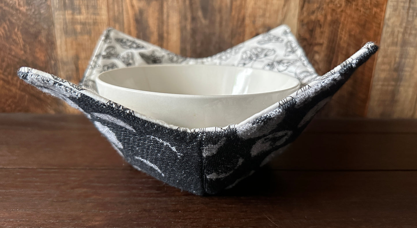 Monochrome Moths and Moons Bowl Cozy