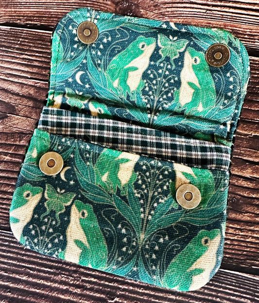 Art Nouveau Frogs & Woven Wool Simple Card Wallet