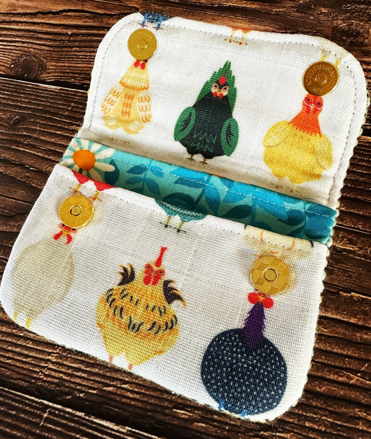 Chicken Breeds & Woven Wool Simple Card Wallet