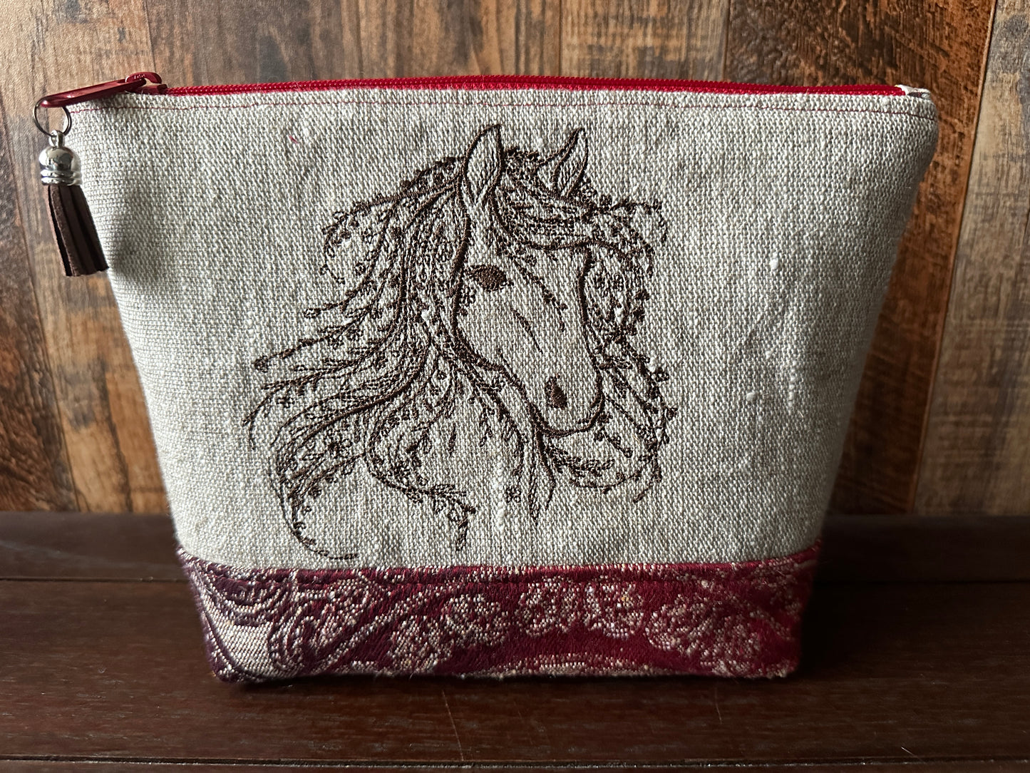 Wild Horses Padded Project or Cosmetic Bag