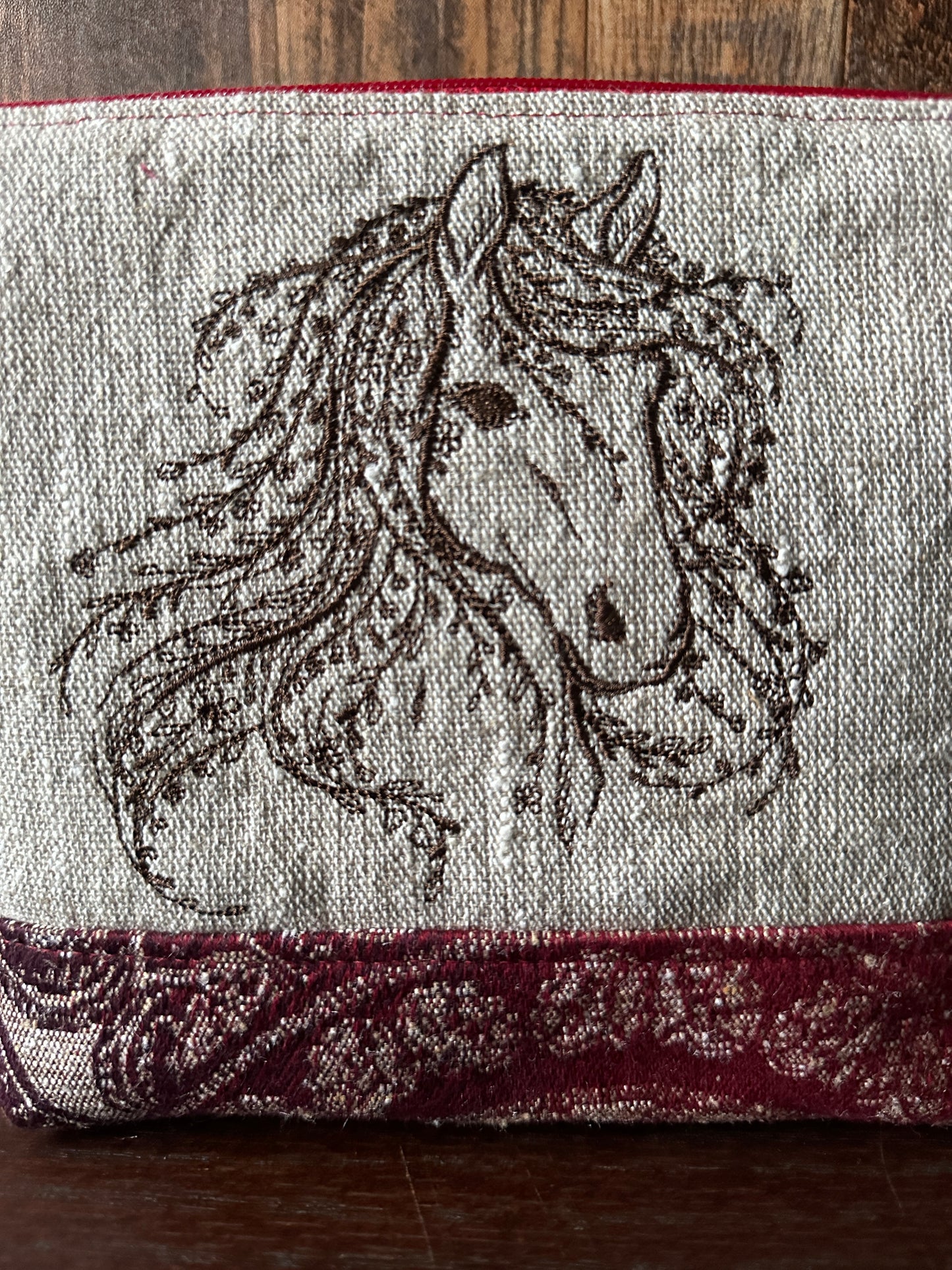 Wild Horses Padded Project or Cosmetic Bag