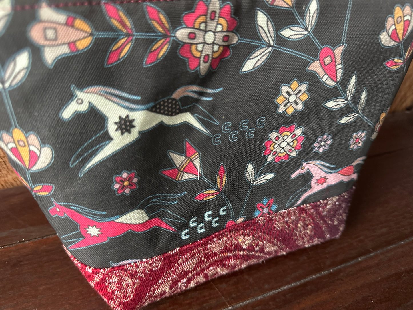 Wild Horses Padded Project or Cosmetic Bag