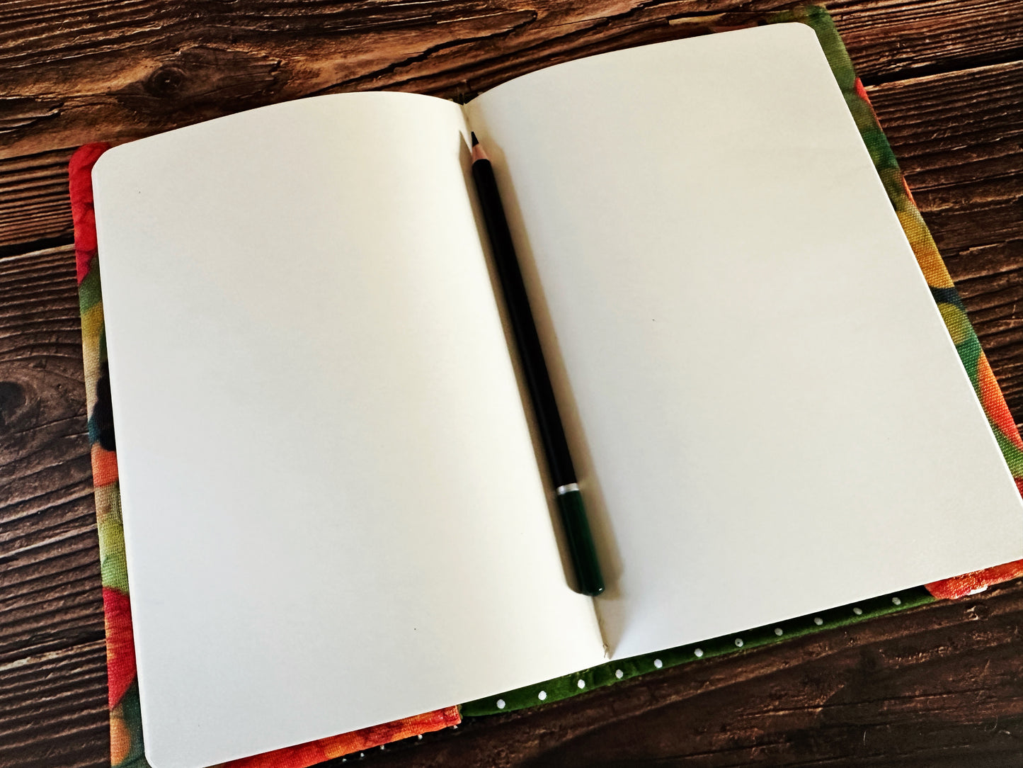 Zinnia Garden with Handwoven Wool Adjustable A5 Journal Cover