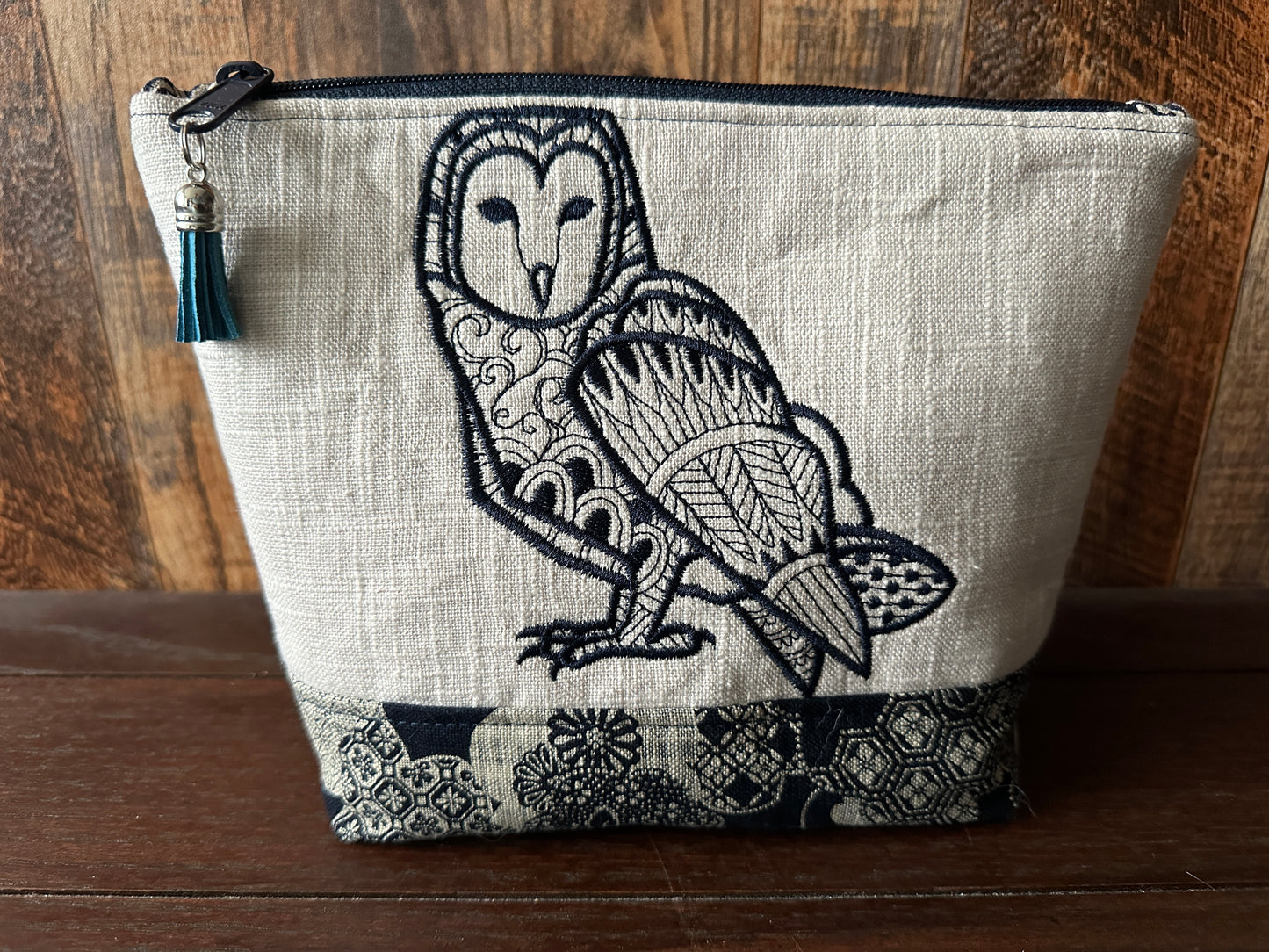 Barn Owl Padded Project or Cosmetic Bag