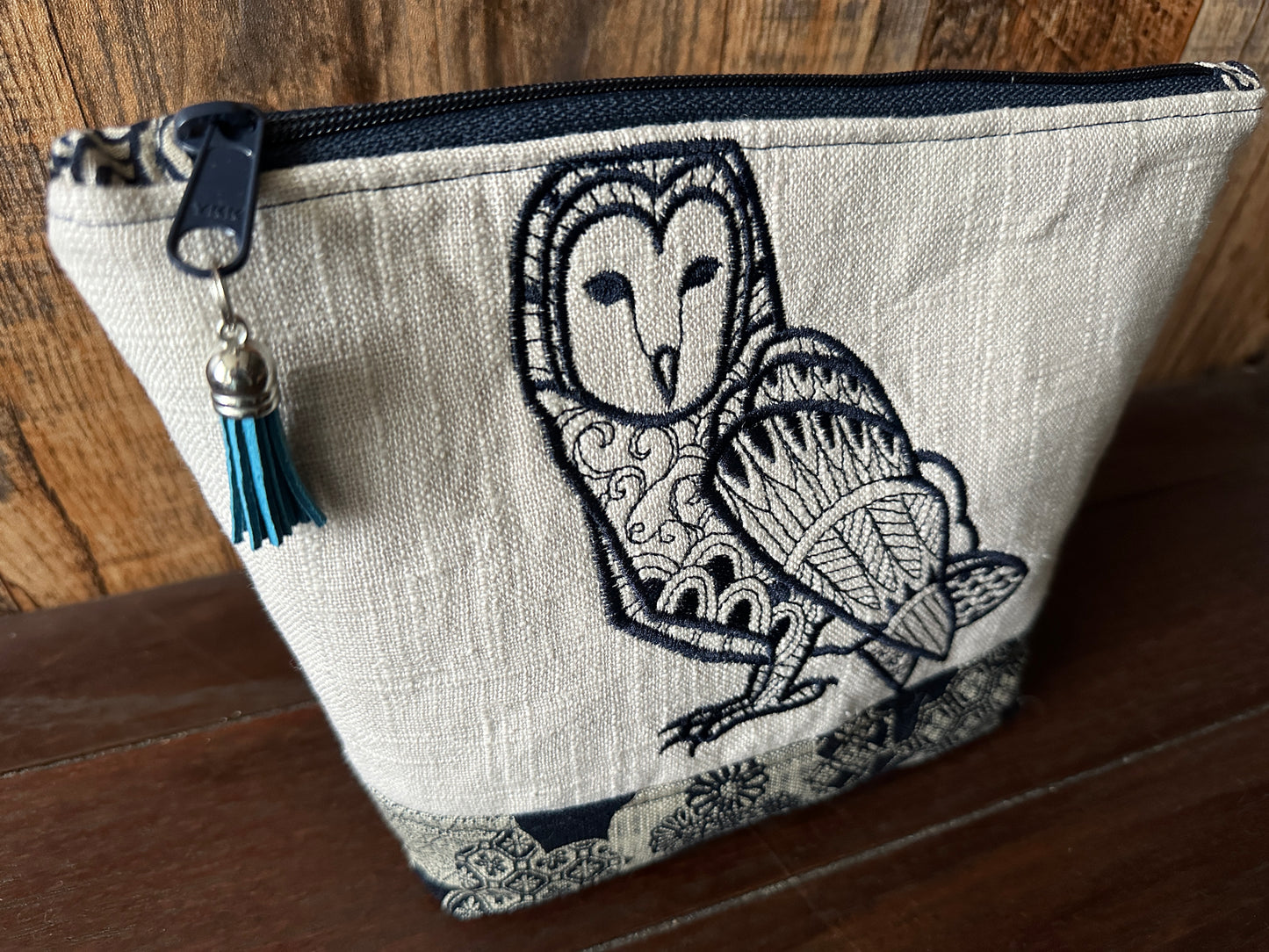 Barn Owl Padded Project or Cosmetic Bag