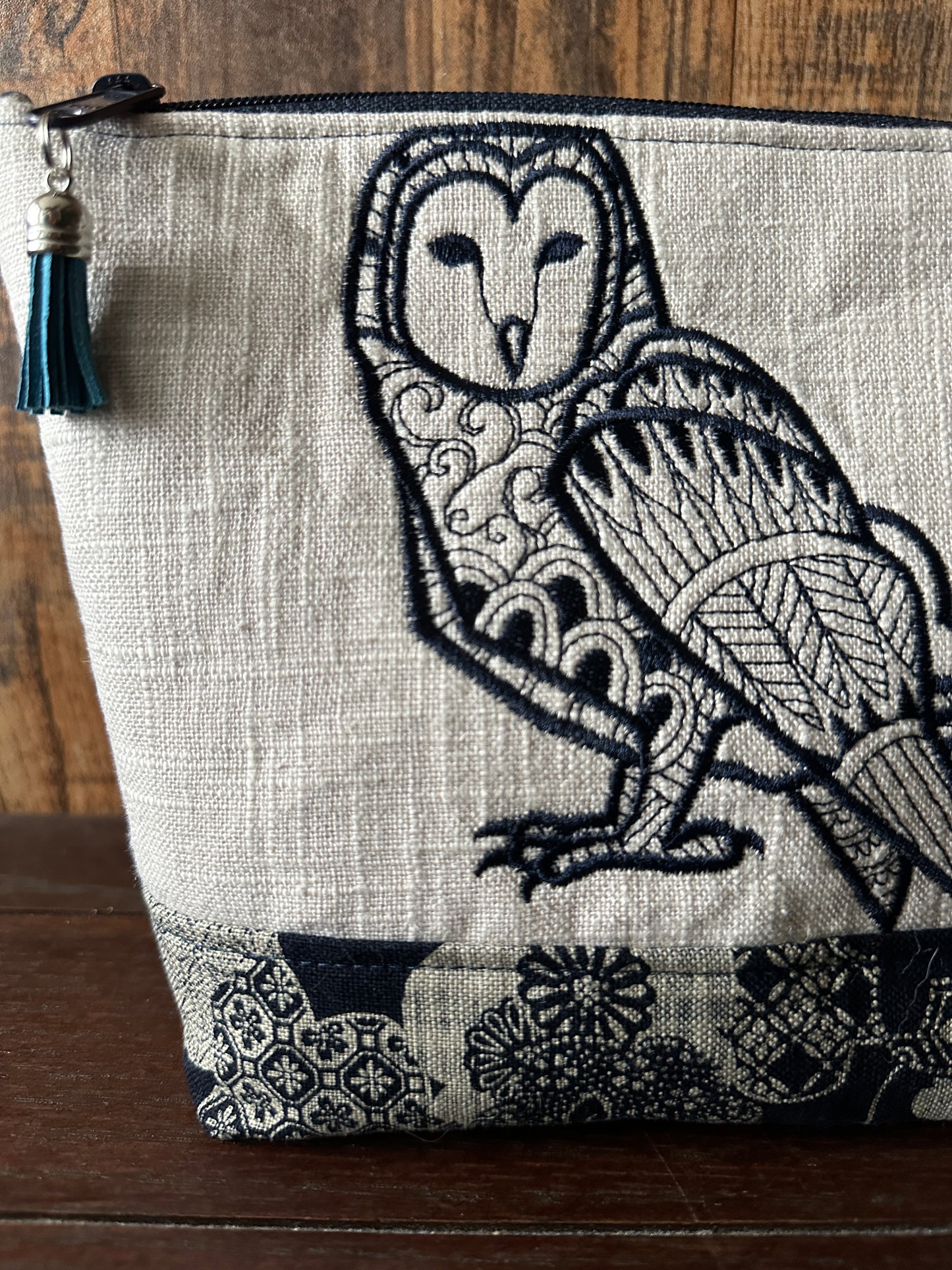 Barn Owl Padded Project or Cosmetic Bag