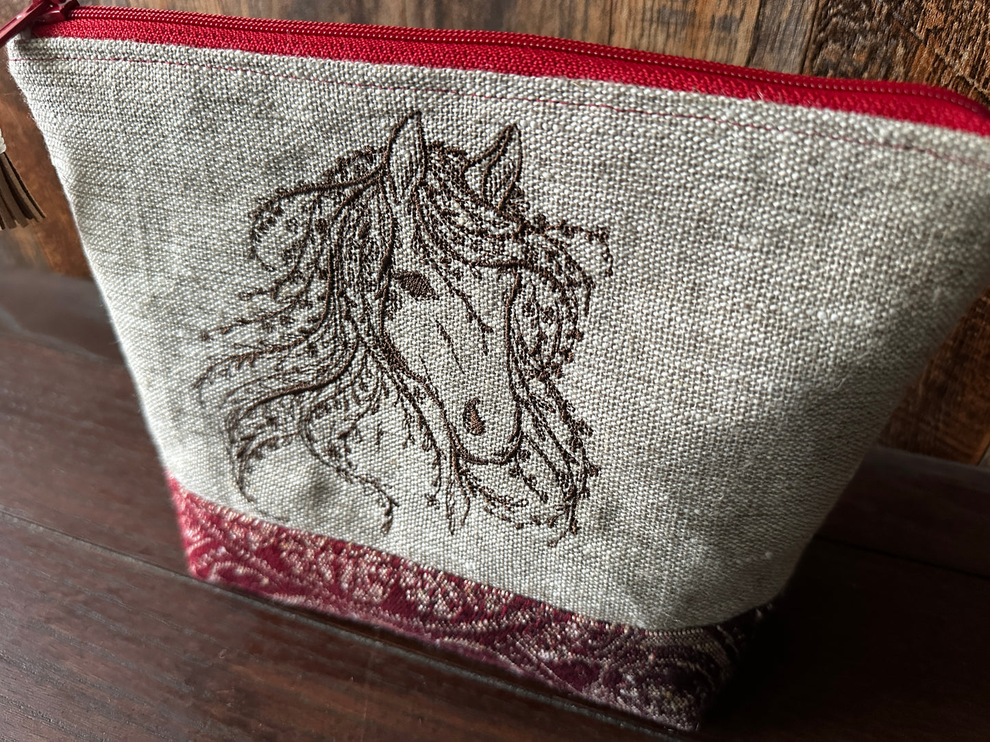 Wild Horses Padded Project or Cosmetic Bag