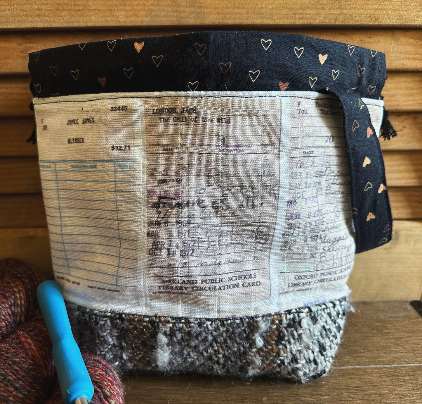 Library Card Small Project Bag