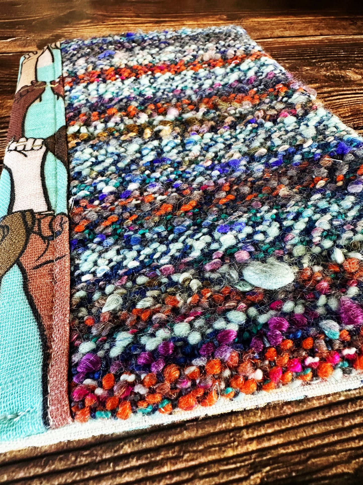 Resist Fists with Handwoven Wool Adjustable A5 Journal Cover