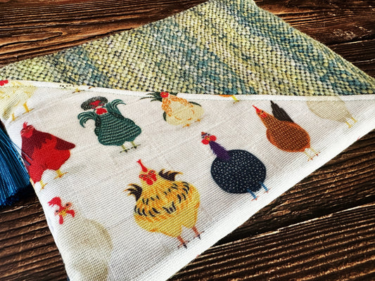 Chickens Breeds and Handwoven Wool Zipper Bag
